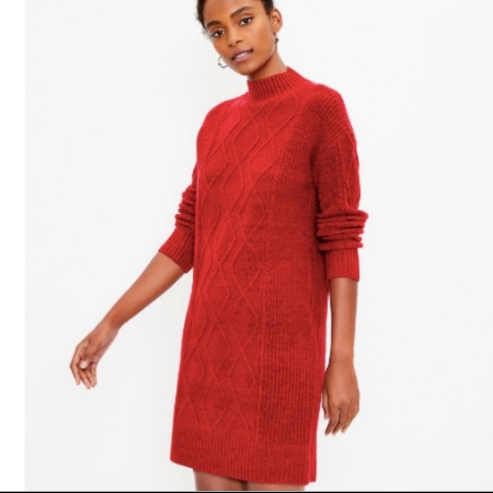 NWT LOFT CABLE KNIT SWEATER DRESS